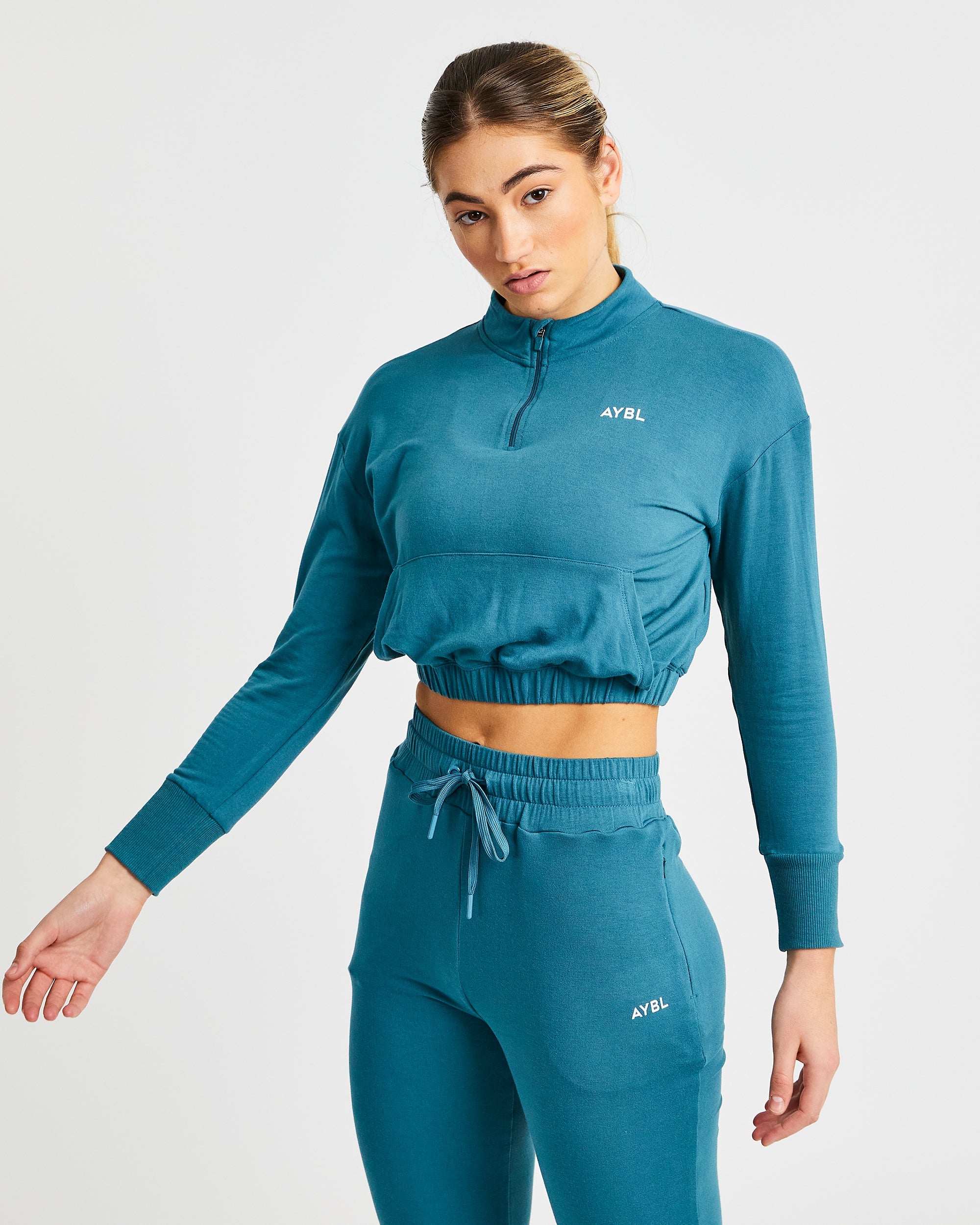 Studio 1/2 Zip Pullover - Deep Groenblauw